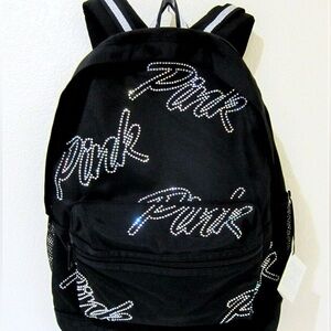 Victoria’s Secret Pink Campus Backpack Black Rhinestones